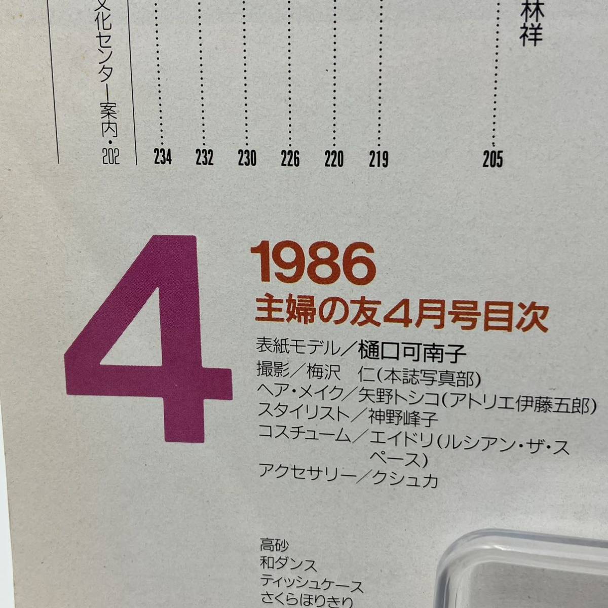 A 1217c【中古雑誌】 主婦の友 1986年 4月号 樋口可南子_画像3