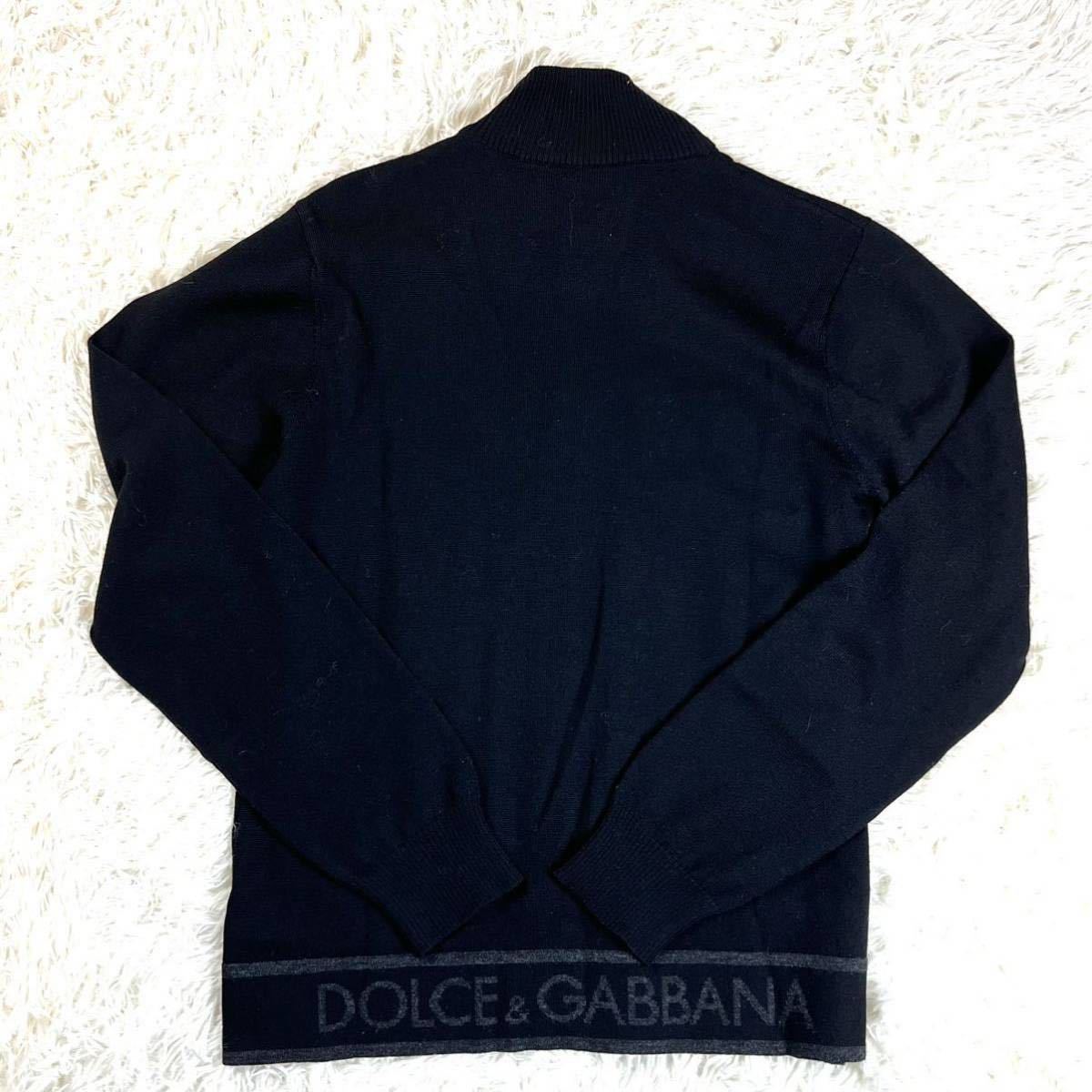 DOLCE&GABBANA ★ドルチェ&ガッバーナ カーディガン ジッパー イタリア VIRGIN WOOL 黒 ブラック LーMサイズ_画像8