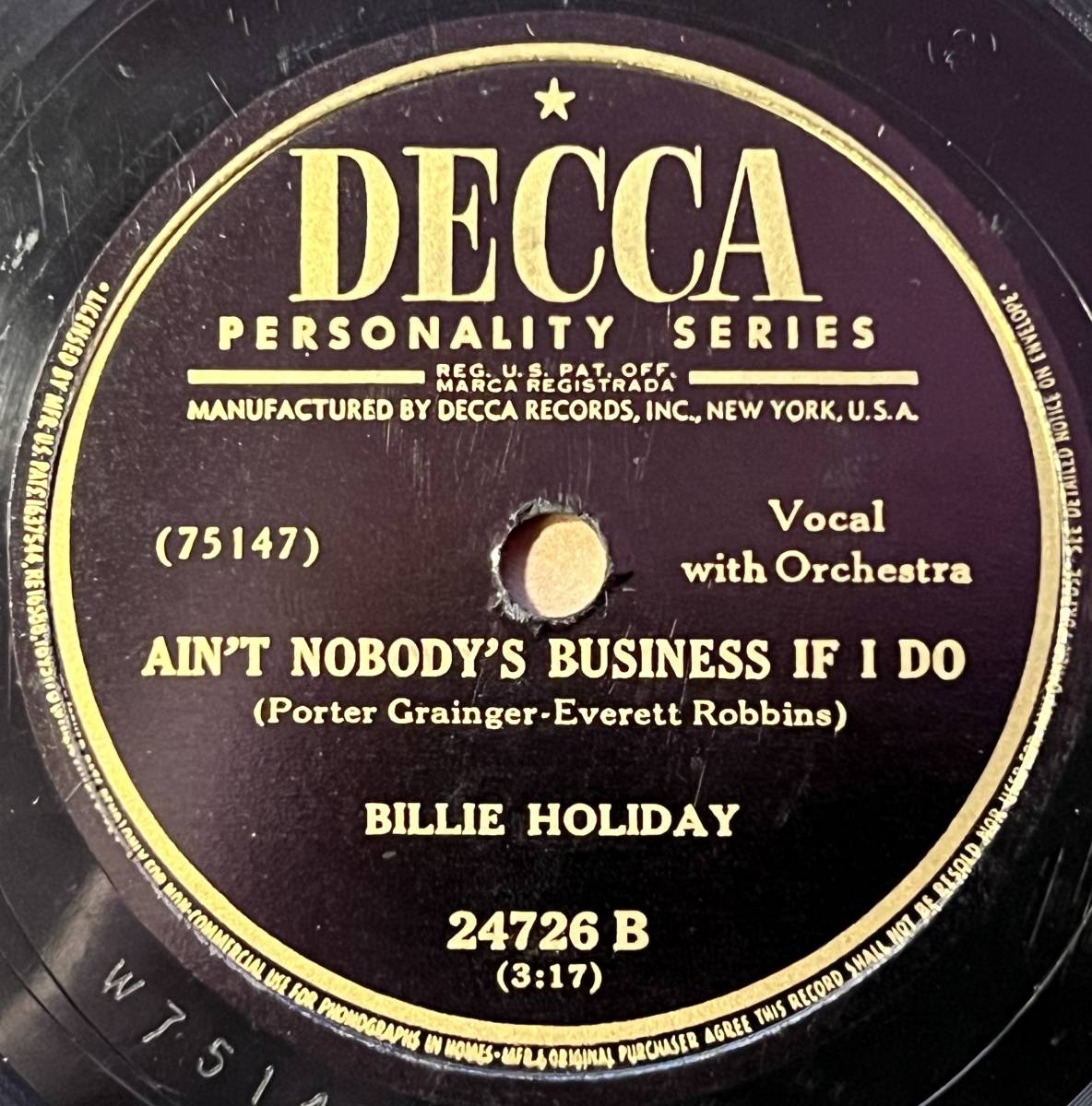 BILLIE HOLIDAY DECCA Ain*t Nobody*s Business If I Do