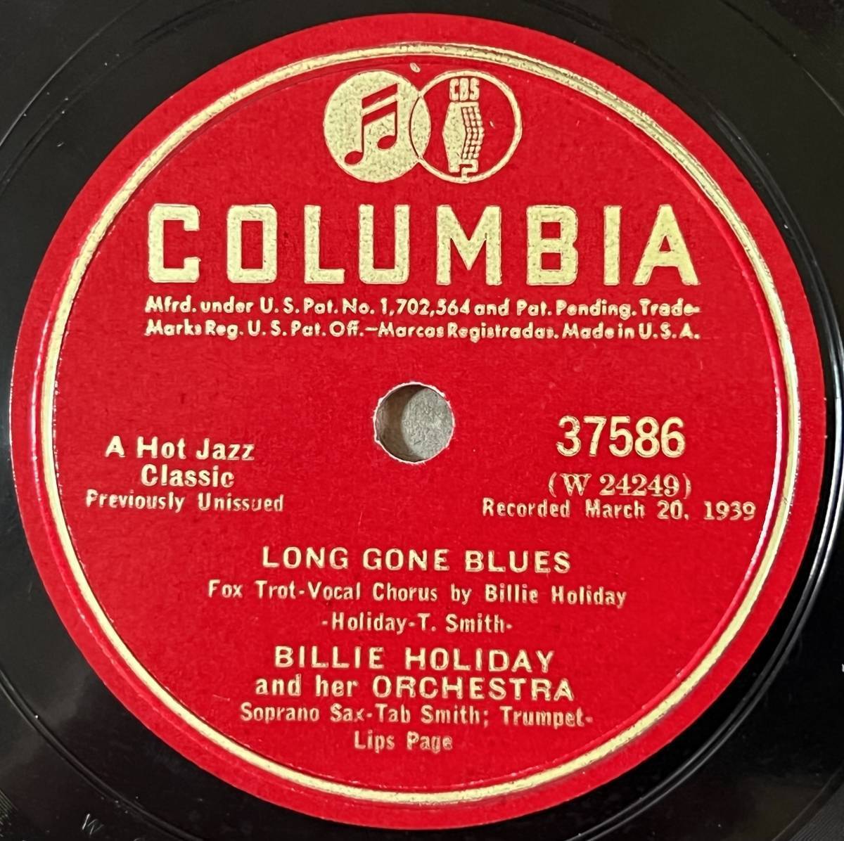 BILLIE HOLIDAY COLUMBIA Am I Blue/ Long Gone Blues VOCALION/OKEH未発売の画像3
