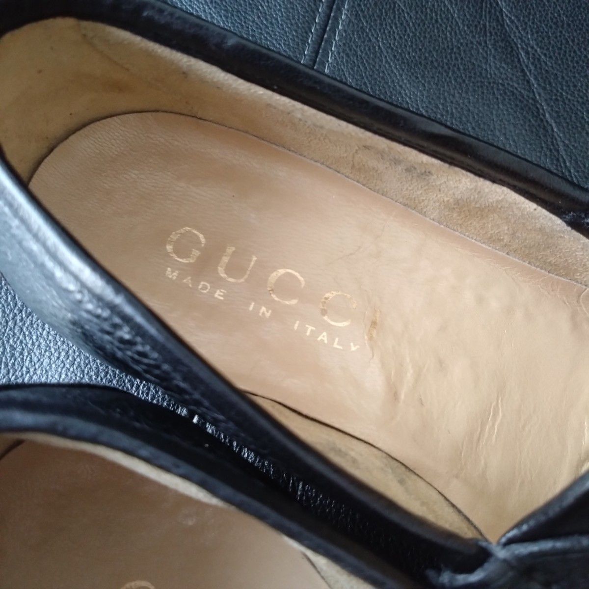 超希少 GUCCI シボレザー ビットローファー ゴールド ブラック グッチ ホースビットローファー グレインレザー