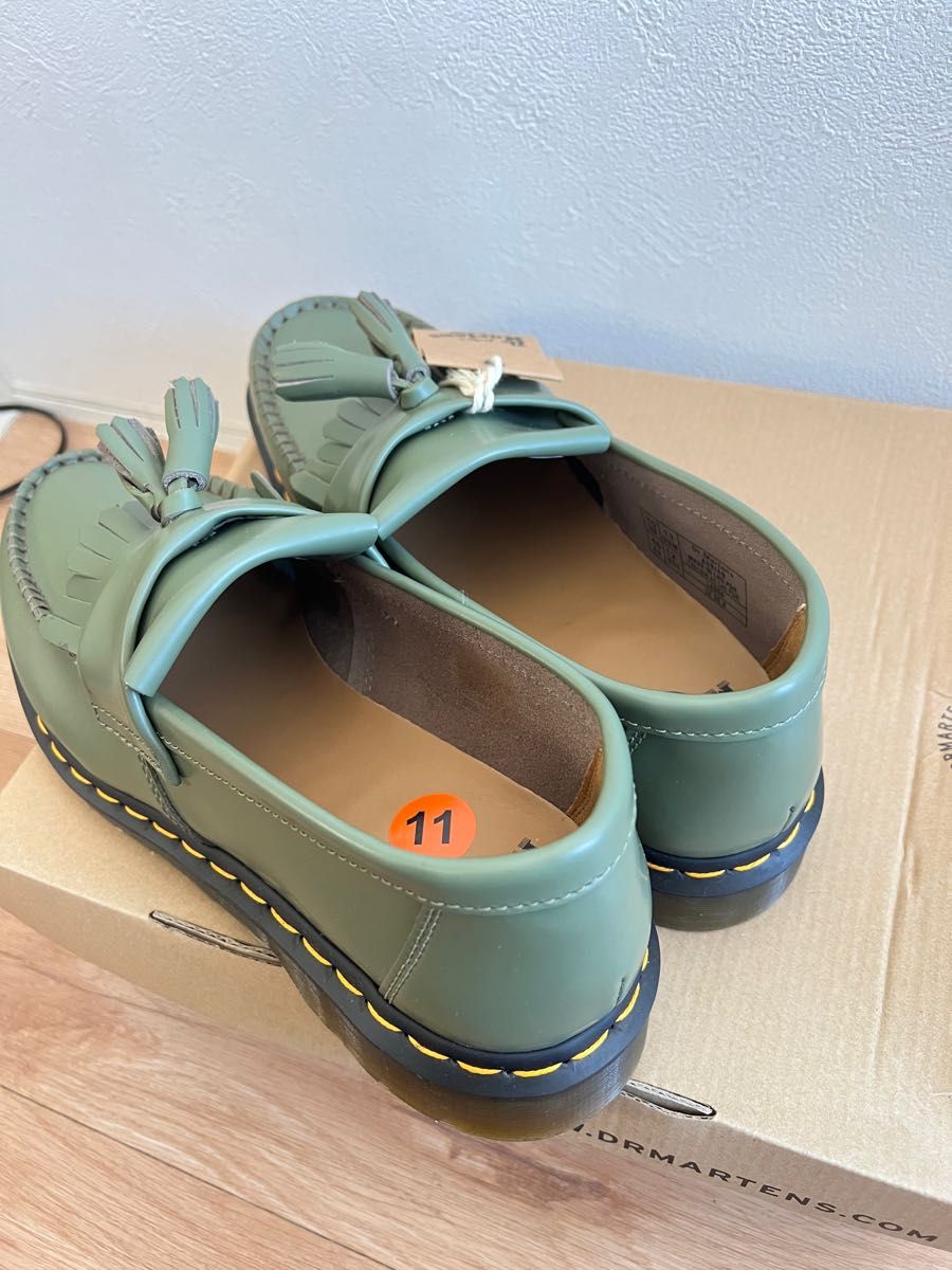 新品ドクターマーチン ローファー 革靴メンズ　グリーン　日本未発売　アメリカ限定　UK10 29cm 希少色　ヒール3cm