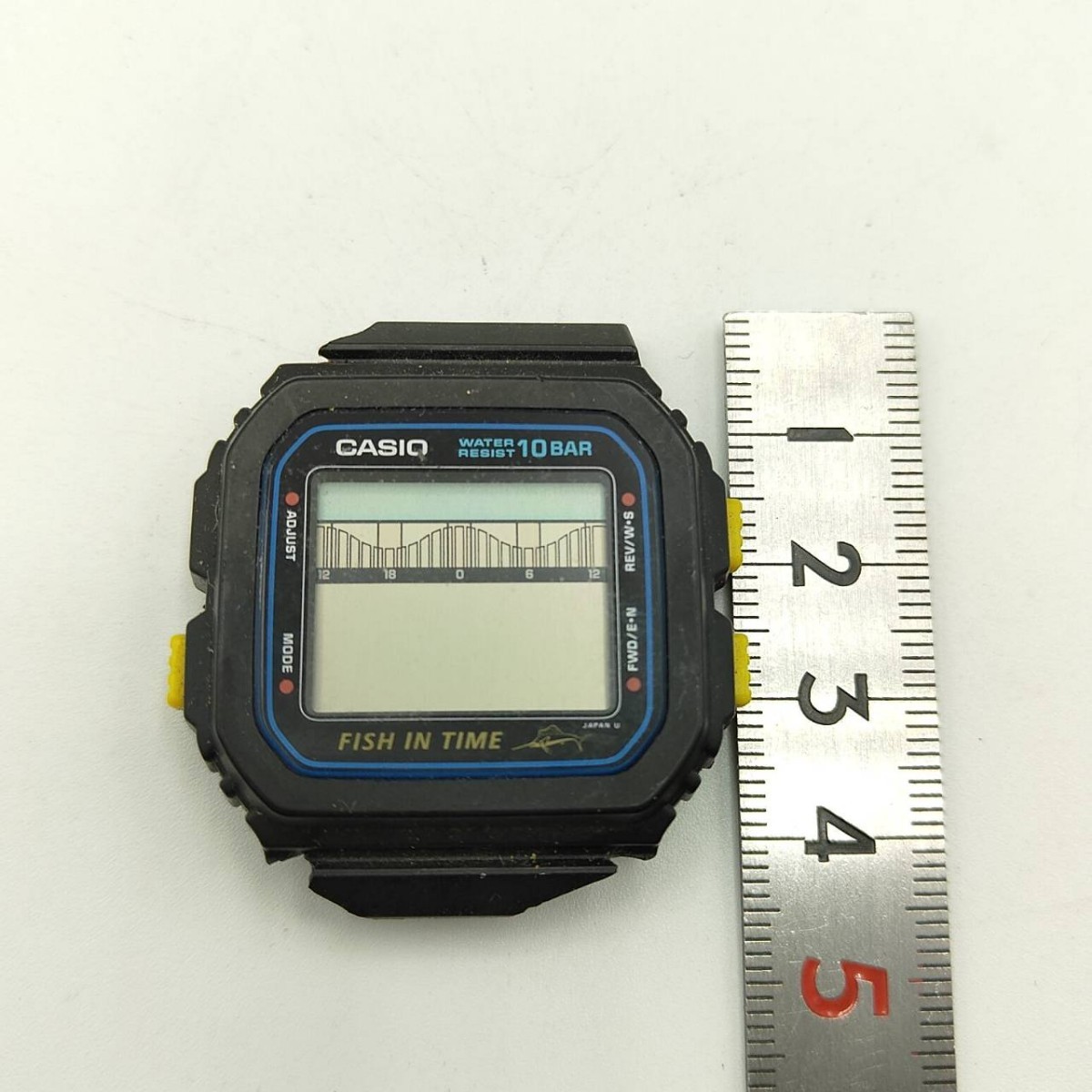 2 CASIO FISH IN TIME 腕時計 時計 カシオ フェイスのみ FT-100W デジタル フィッシュインタイム ウォッチ 10BAR 防水 ブラック 黒 SC_画像5