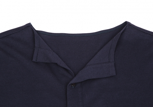 ワイズY's 裾リブ半袖カットカーディガン 紺2_画像3