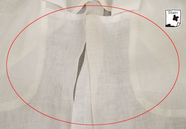 ヨウジヤマモト ファムYohji Yamamoto FEMME リネンシースルーボタンレスジャケット 生成りS_全体に薄シミがあります。