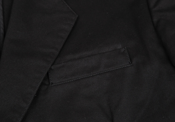 ヨウジヤマモト プールオムYohji Yamamoto POUR HOMME 襟ローズ刺繍コットンツイルジャケット 黒3_画像5