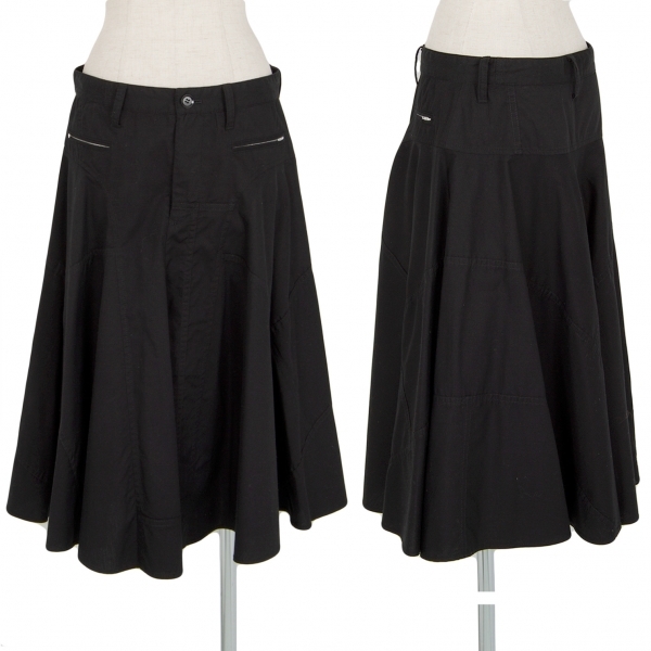 ワイズY's コットン切替デザインスカート 黒2_画像1