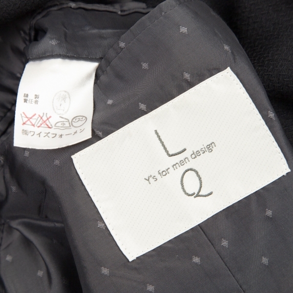 LQ/ワイズフォーメンY's for men 裏ダイヤ総柄ダブルブレストジャケット 黒M位_品質表示がありません。