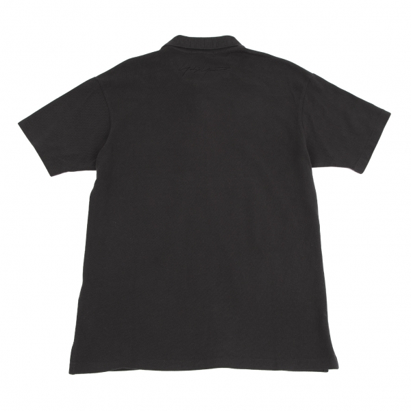 ヨウジヤマモト プールオムYohji Yamamoto POUR HOMME バックロゴ製品染めポロシャツ 墨黒4