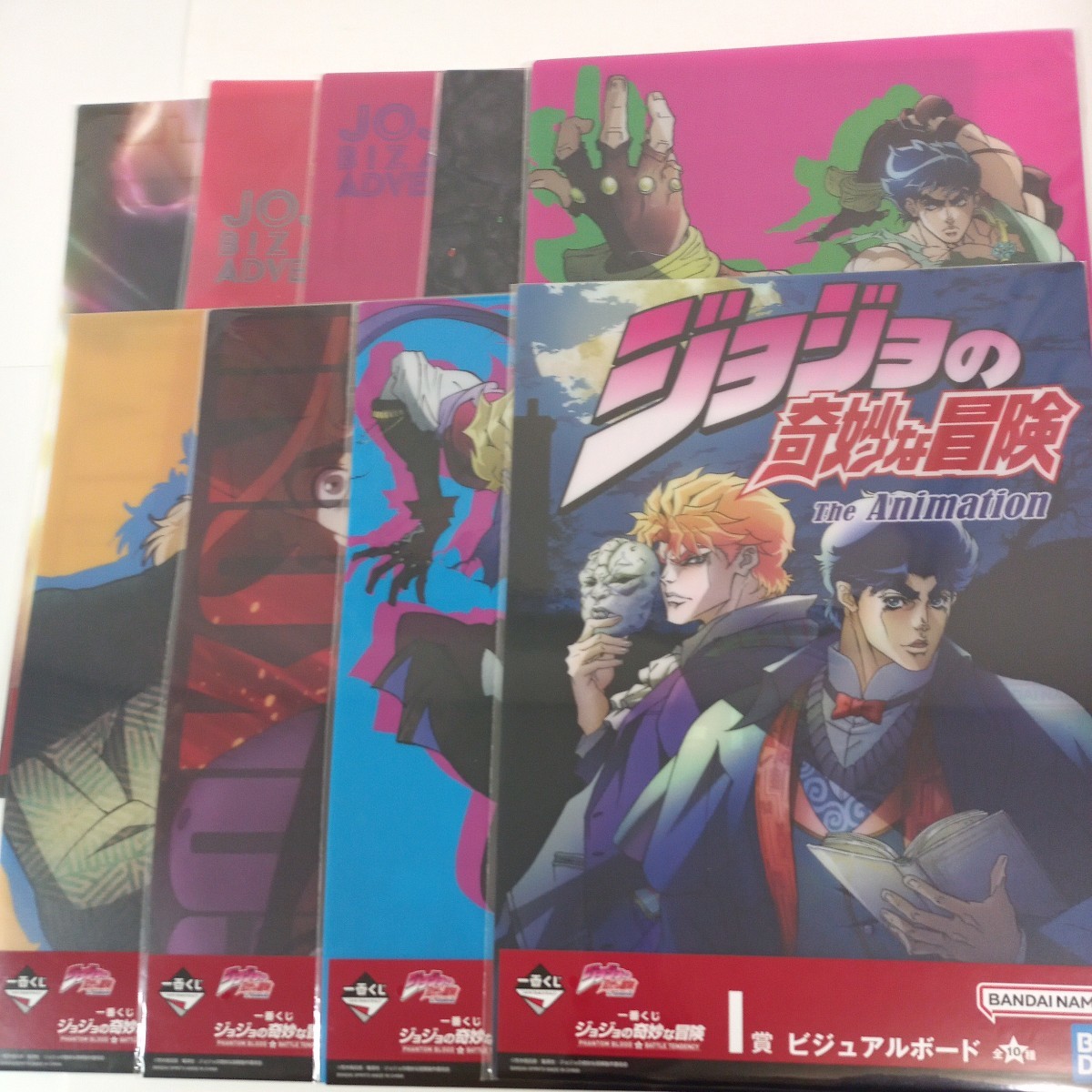 一番くじ　ジョジョの奇妙な冒険　PHANTOM BLOOD ＆ BATTLE TENDENCY I賞　ビジュアルボード　9種セット_画像1