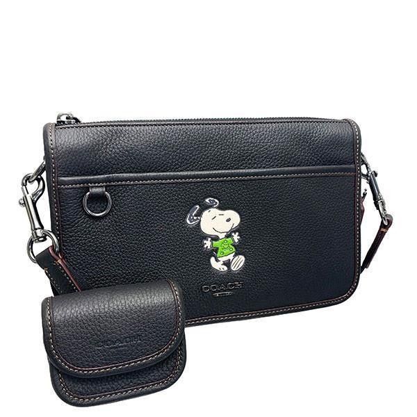 【COACH×PEANUTS★CE710】コーチ新作コラボ♪限定品♪スヌーピーショルダーボディバッグ レザー 新品