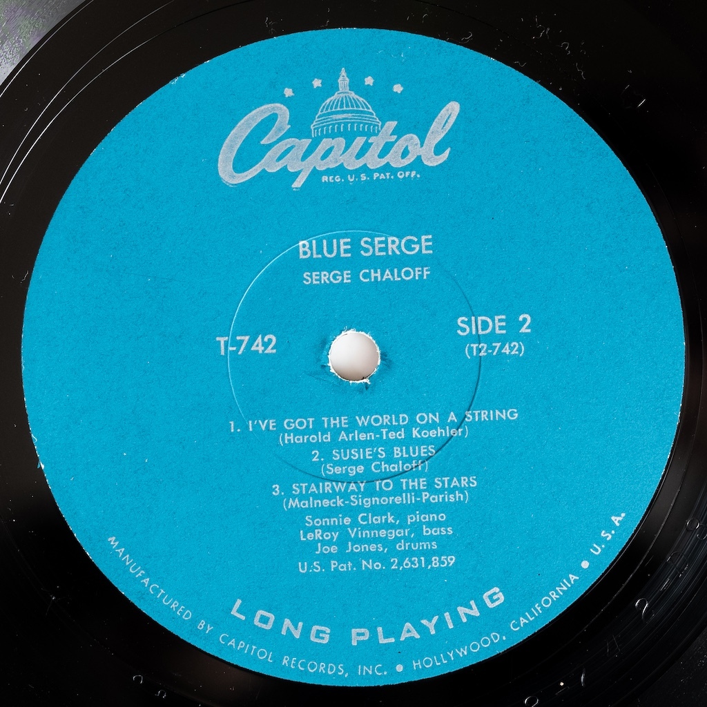 USオリジナル盤 SERGE CHALOFF / BLUE SERGE Capitol T742 ターコイズ / 背文字 / 全曲視聴済み / CS付き / Sonny Clarkの画像6