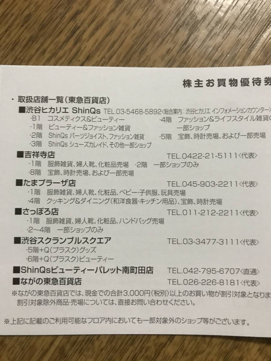 【即決販売】　東急・株主優待券　東急百貨店株主お買物優待券×１０枚セット（10%割引券）　～2024,5.31_画像5