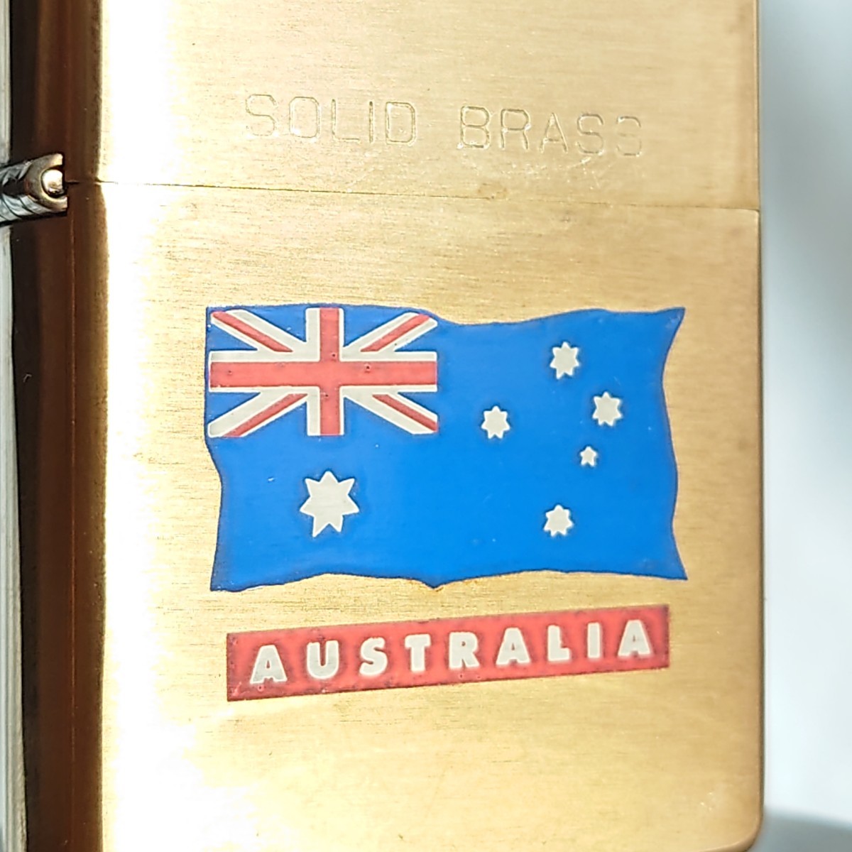 1111円～ ZIPPO 美品 ソリッドブラス SOLID BRASS 真鍮 Australia ジッポ 1992 ジッポー オイルライター USA_画像2