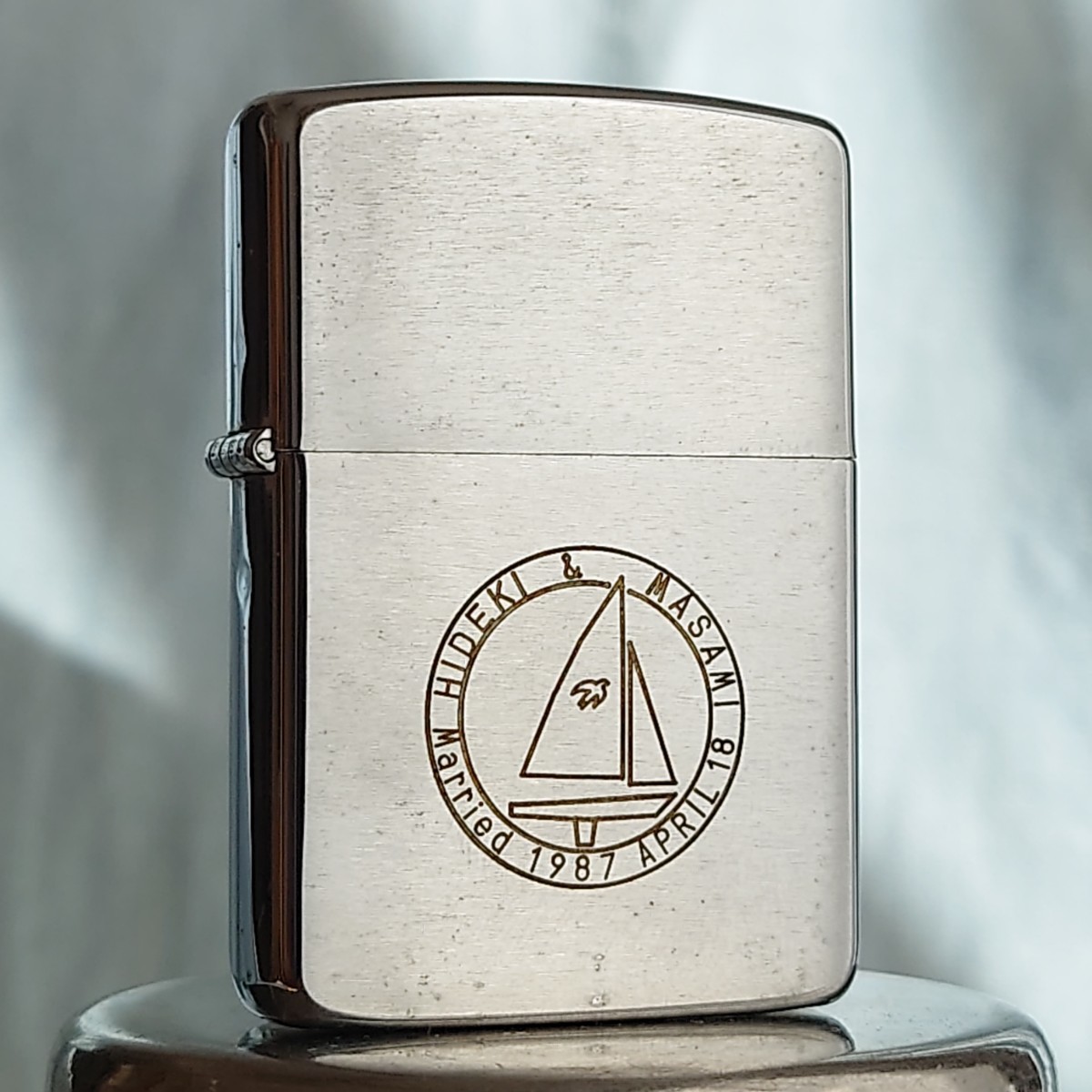 1111円～ ZIPPO 美品 イタリック 80年代 1986年製 SILVER Color ジッポ ジッポー オイルライター USA ビンテージ_画像2