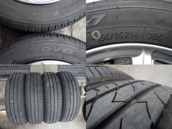 2212-669　MONZA JAPAN　アルミホイール＆ラジアルタイヤ　155/65R14　2021年　4本セット_画像6