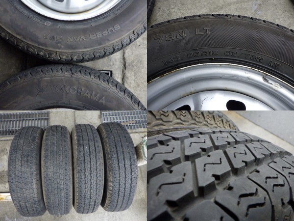 2212-670　スチールホイール＆ラジアルタイヤ　145/80R12 80/78N LT　2022年　4本セット_画像4