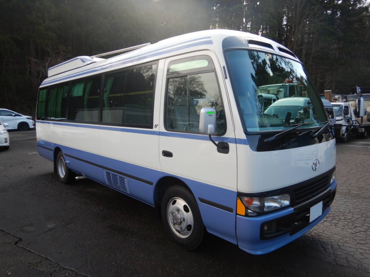 [CH14050]H15 year Toyota Coaster camper EX turbo long air suspension MT6 speed NOX*PM conform fixtures great number consumption tax including!