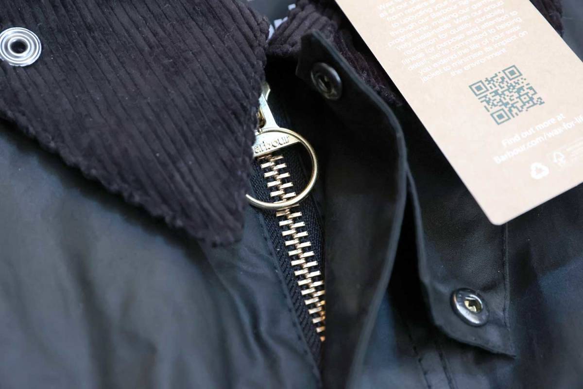 【新品未使用】Barbour バブアー Bedale Wax Jacket ビデイル BLACK 黒 ブラック 42（XLサイズ相当）_画像5
