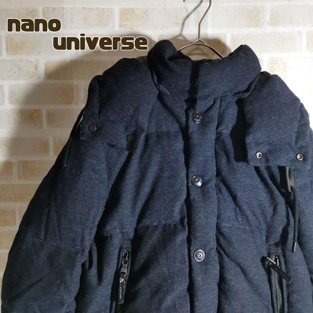 西川ダウン90%】ナノユニバース ウールシャツダウンジャケット 西川ダウン90%】ナノユニバース ウールシャツダウンジャケット