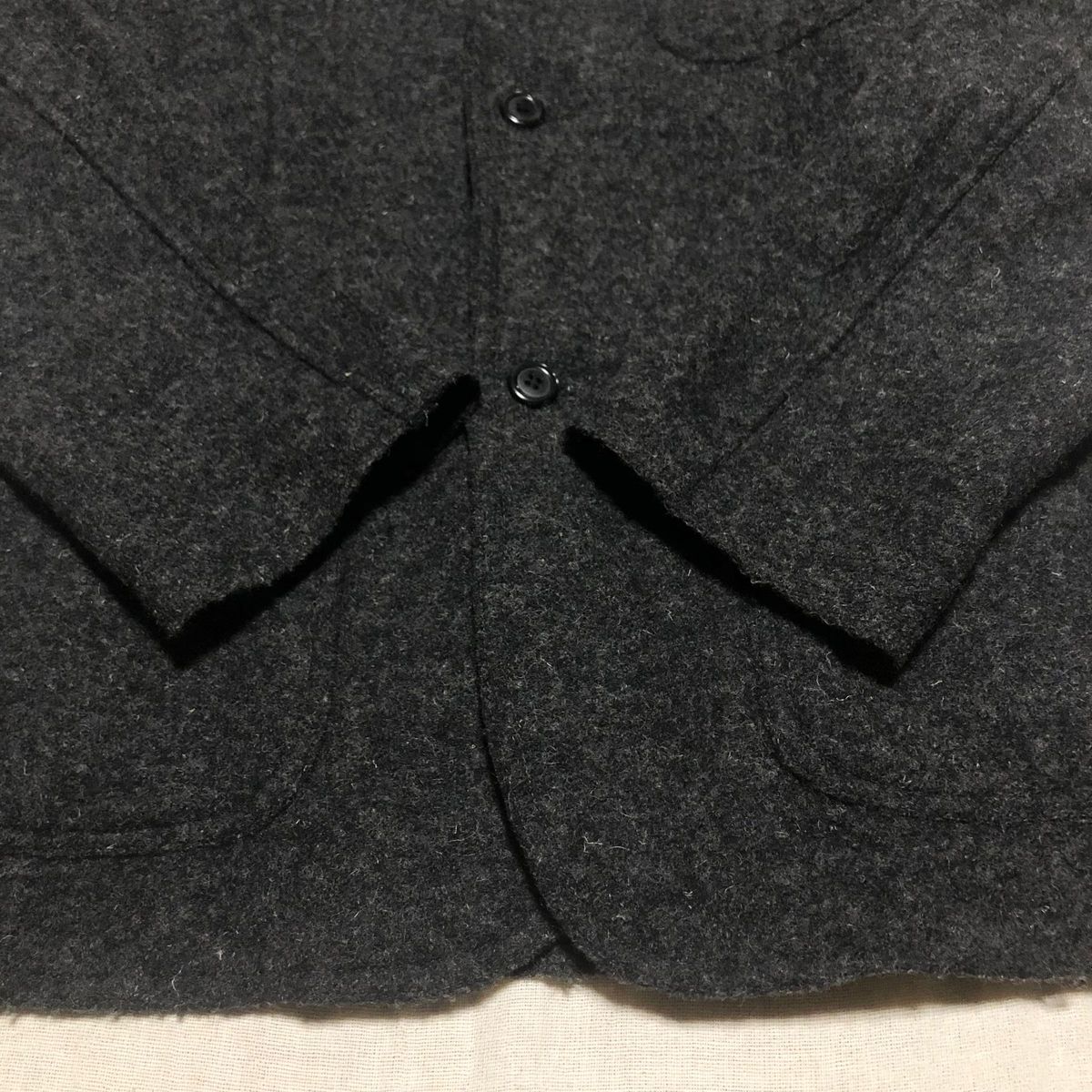 【極美品】vintage ウールテーラードジャケット EU古着 イタリア製 チャコール 超希少 80s〜 アウター ヴィンテージ