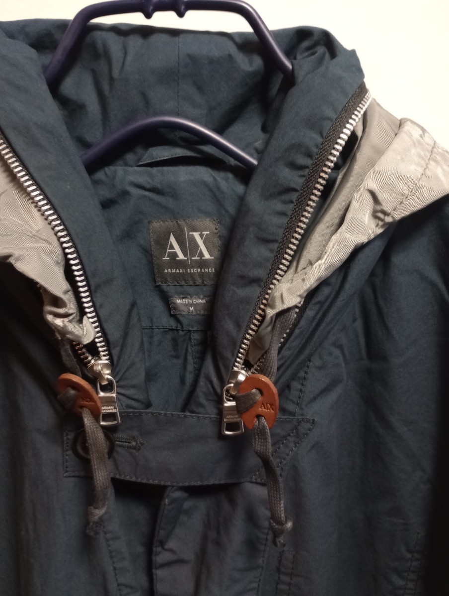 AX ジャケット 希少 テーラードJKT フード付き Mサイズ LA購入 アルマーニエクスチェンジ ワーク ミリタリー 極上 おしゃれ ブラック 美品の画像7