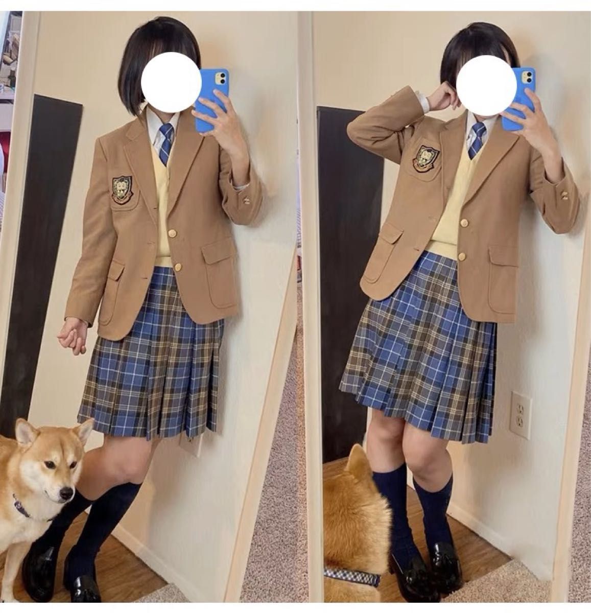 新品　品川女子学院　冬制服スカート　レプリカ　　チェックプリーツスカート　Mサイズ　コスプレ衣装