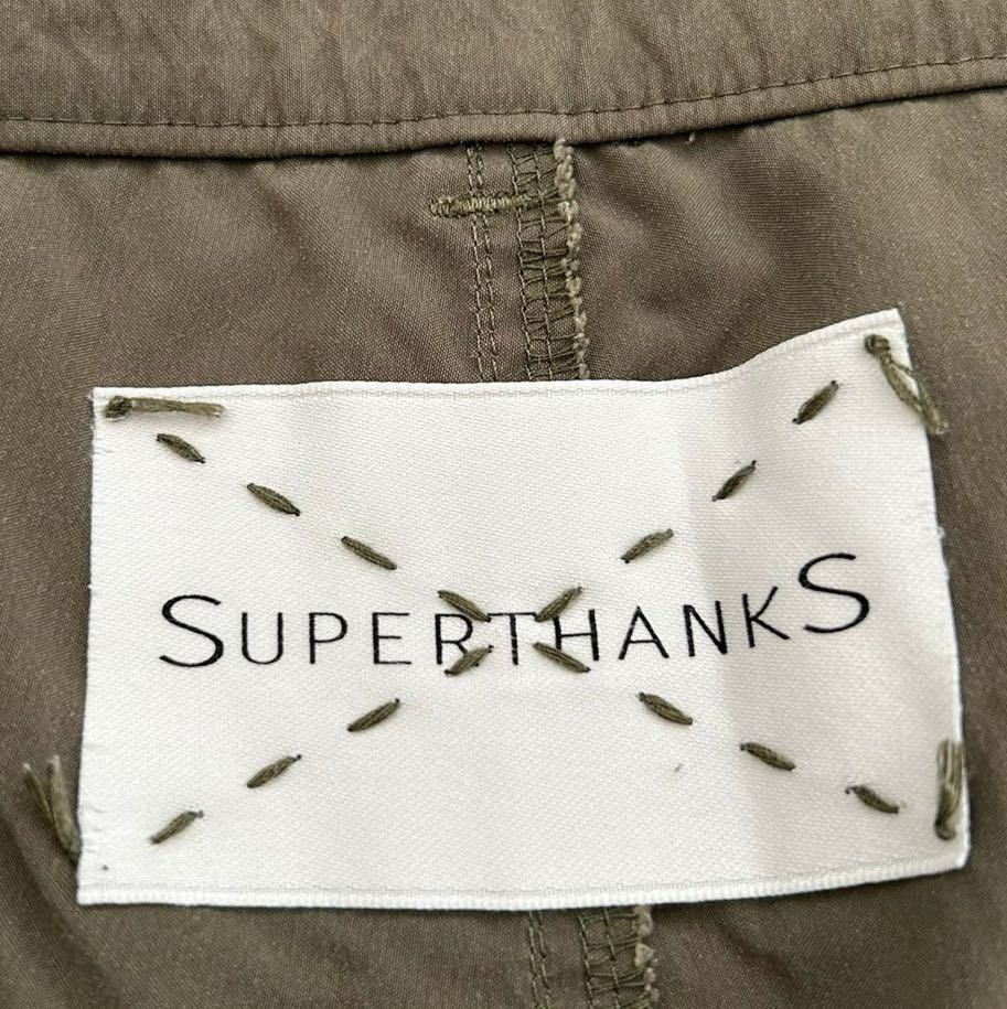 良品　SUPERTHANKS　スーパーサンクス　ダブルニー　ナイロン　ジョガーパンツ　カーキ　メンズ　Mサイズ相当　_画像5