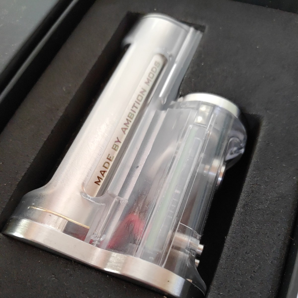 ①Ambition MODS EASY Side Box Mod 60W DESIGN BY SUNBOX R.S.S.　clear polished クリア　スケルトン　1218-D5-SA9_画像2
