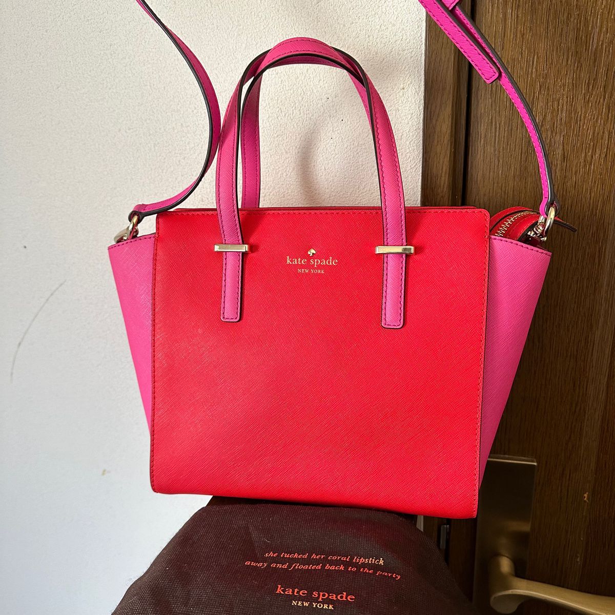 Kate spade NEW YORK 2WAY ショルダーバッグ ハンドVバッグ ピンク 袋付き