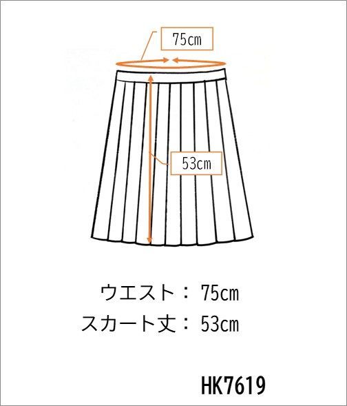 1円 スクールスカート 大きいサイズ 夏物 w75-丈53 紺 中学 高校 プリーツ 学生服 制服 女子 中古 HK7619_画像6