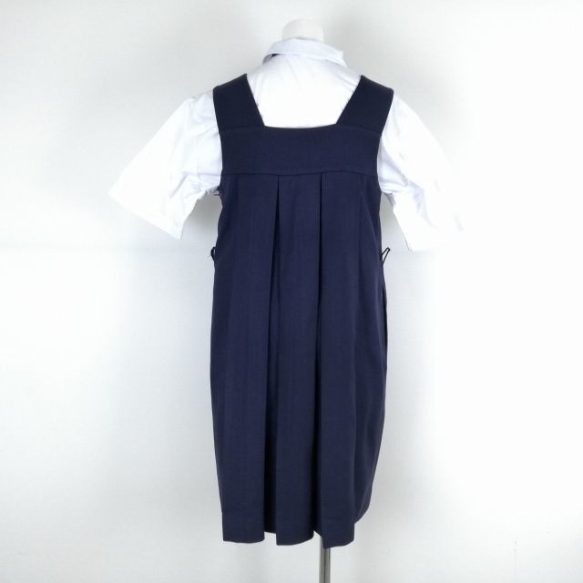 1円 ジャンパースカート 紐タイ バスト90 富士ヨット 冬物 女子 学生服 東京光塩女子学院 紺 制服 中古 ランクC NA6407_画像2