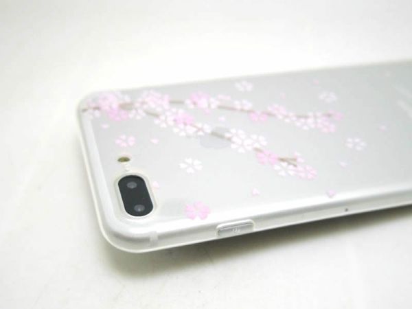 iPhone 7 Plus/8 Plus Sakura + кошка прозрачный чехол soft TPU покрытие Sakura 