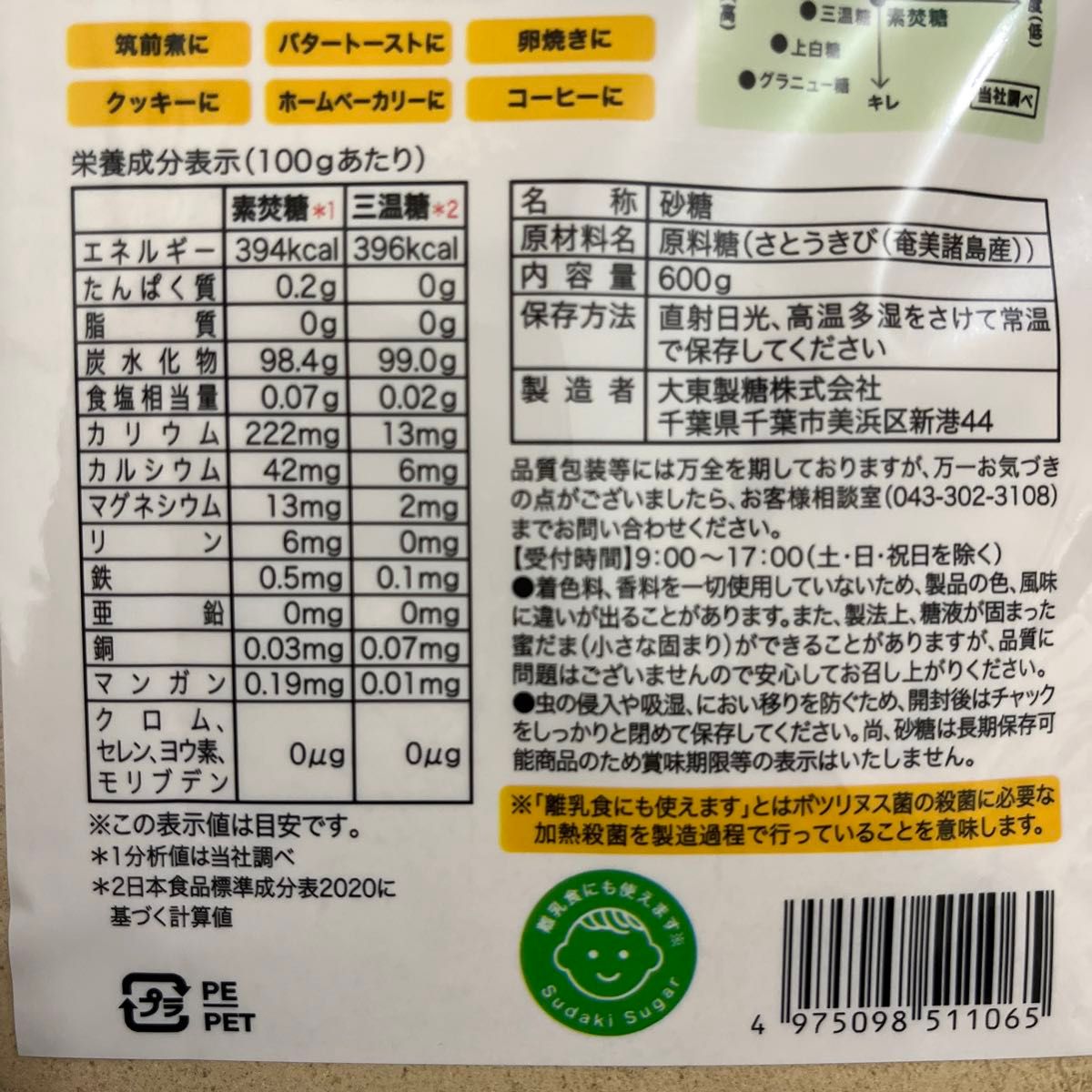 素焚糖 600g×2袋セット すだきとう 奄美大島産サトウキビ糖