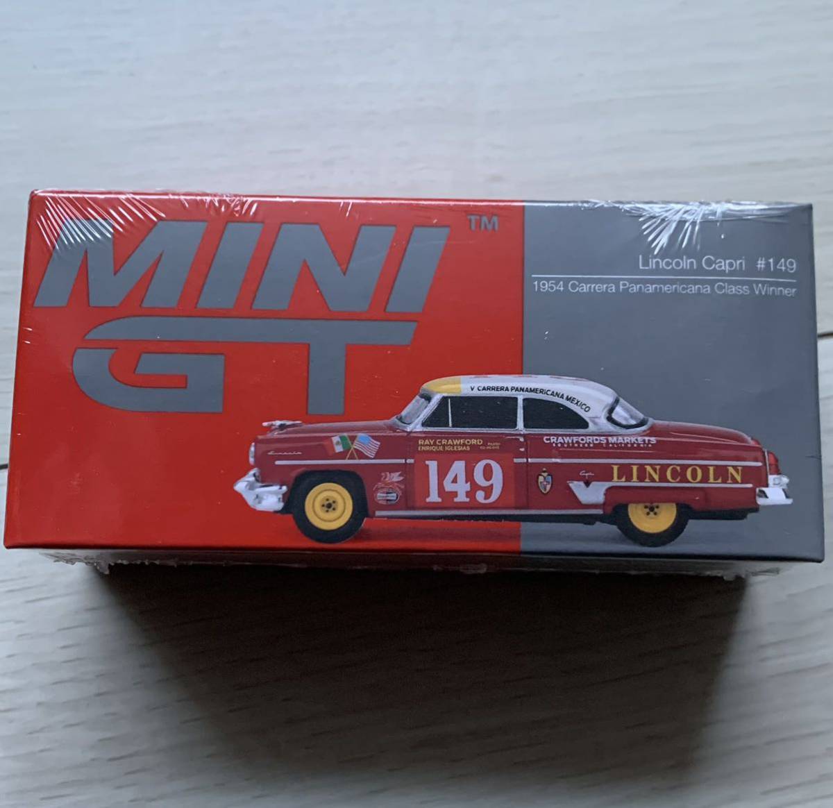 箱発送　★　1/64　MINI-GT　リンカーン カプリ　カレラ・パナメリカーナ・クラス 1954優勝車 #149 ( 左ハンドル )　★ MINI GT MGT00611_画像1