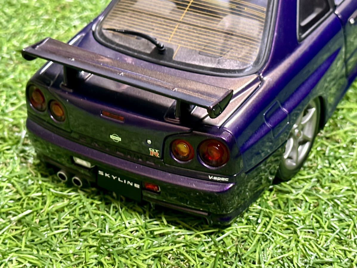 1円スタート AUTO ART オートアート 1/18 ニッサン 日産 スカイライン GT-R R34 Vスペック ミッドナイトパープル ジャンク_画像10