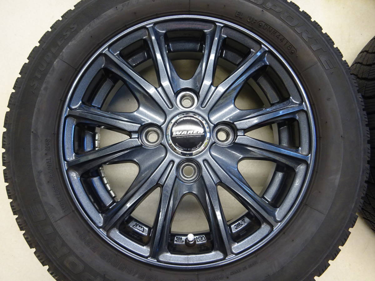 S-9　WAREN フィンホイール ★ICE ESPORTE 155/65R13 73Q 溝あ 約8.5分山 2018年式 4本★ 比較的 程度良好 軽自動車 に是非 ！_画像3