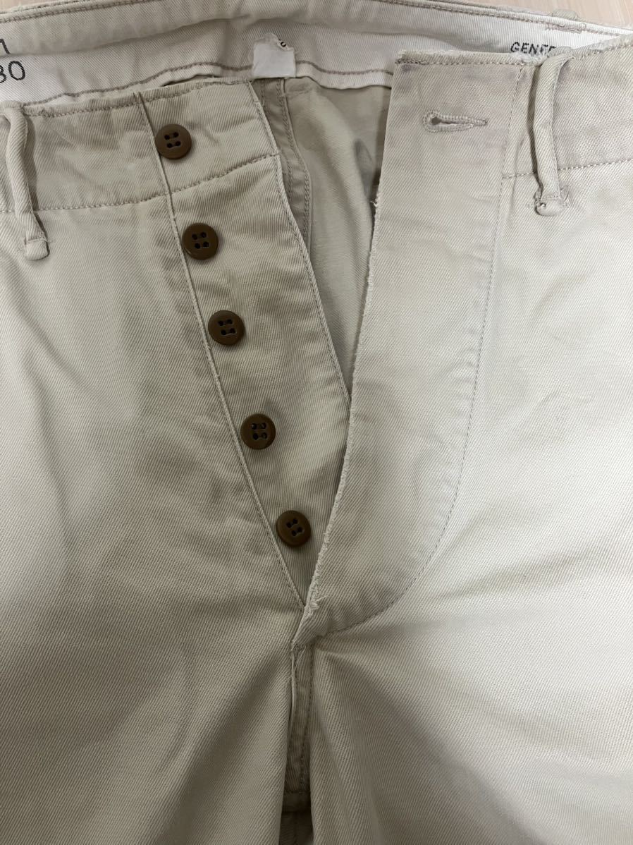 RRL チノパン　regulation chino ダメージ加工　ワイド　レア　スラックス　パンツ　トラウザー　オフィサーズチノ　ツイル　ベージュ　白_画像8