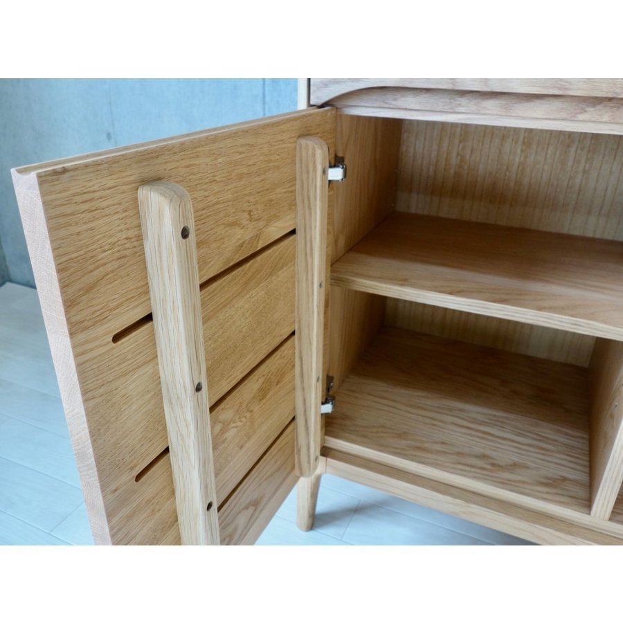  Takumi design sideboard 120 natural wood Northern Europe oak living board cabinet door natural wooden width 120 stylish na