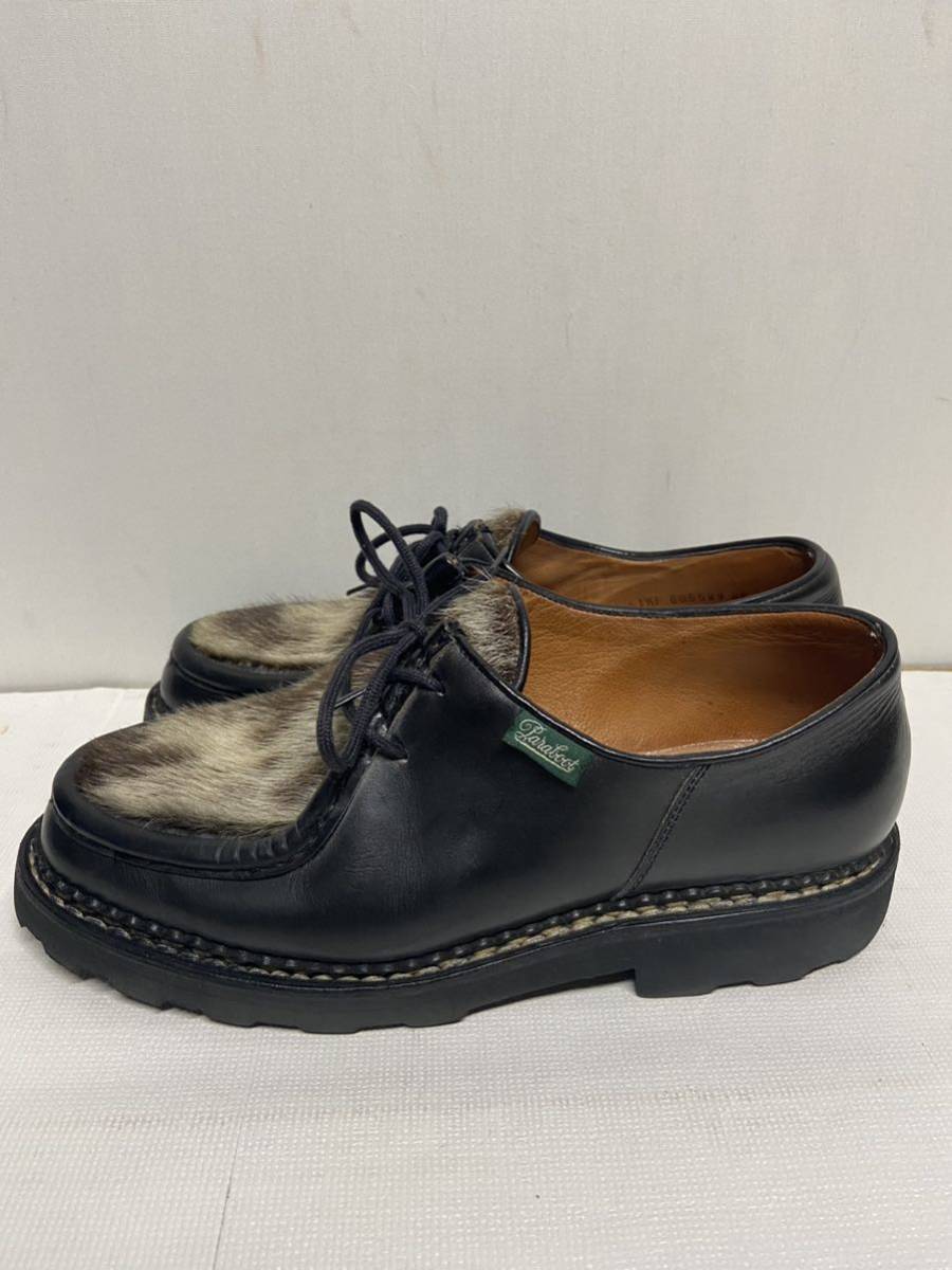 【Paraboot パラブーツ】715702 シューズ レザーシューズ チロリアンシューズ ミカエル 40.5 ブラック レザー_画像2