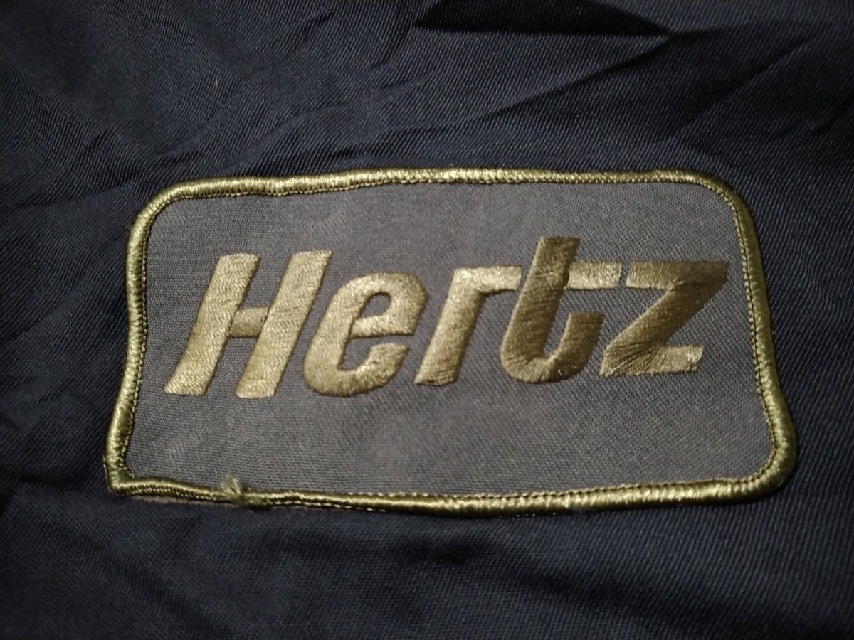 Hertz ブルゾン ワッペン ワークジャケット 紺 USA古着 企業 ロゴ