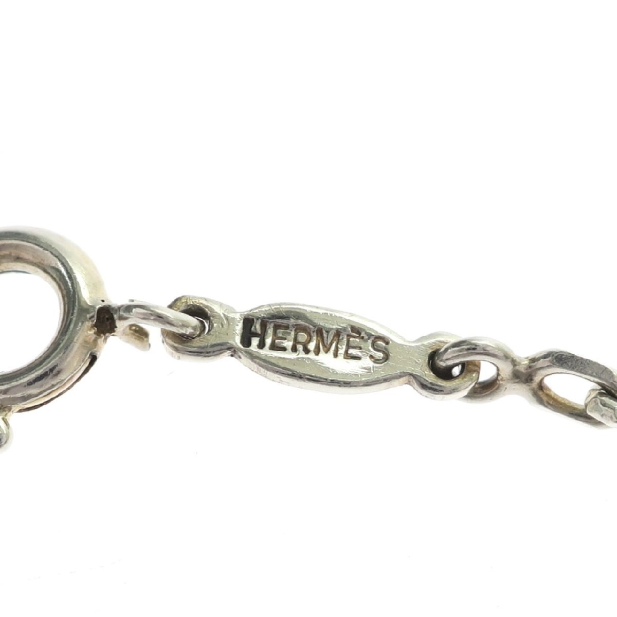 1円スタート HERMES エルメス セリエ ネックレス レディース アクセサリー シルバーカラー SV925 ブランドロゴ ラウンド ペンダント_画像7