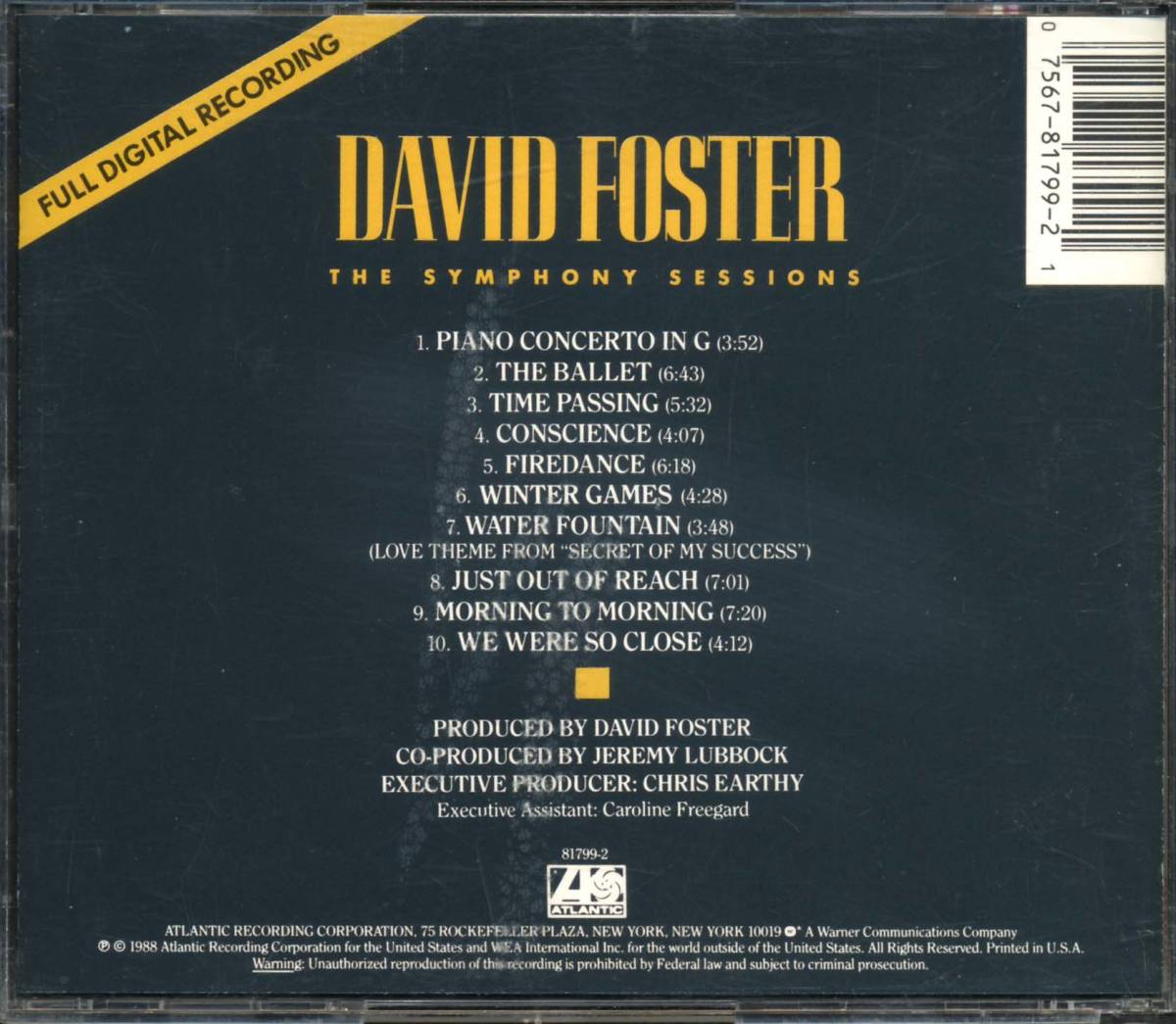 David FOSTER*The Symphony Sessions [ David Foster, airplay,AIRPLAY]