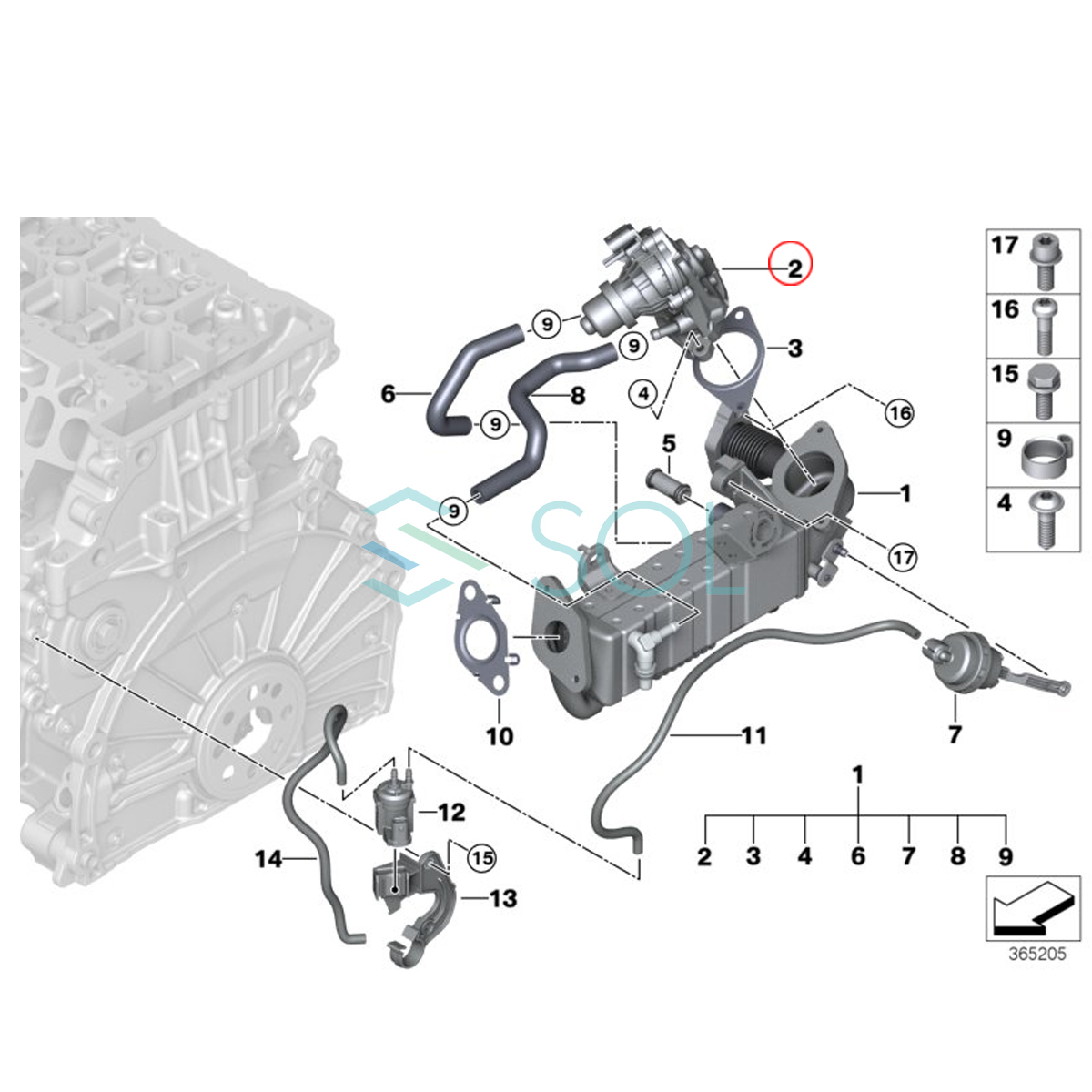 BMW F20 F21 F40 F45 F46 F30 G20 F31 G21 F34 EGRバルブ ガスケット付 118d 218d 218dX 318d 320d 330d 11718513132 出荷締切18時の画像6