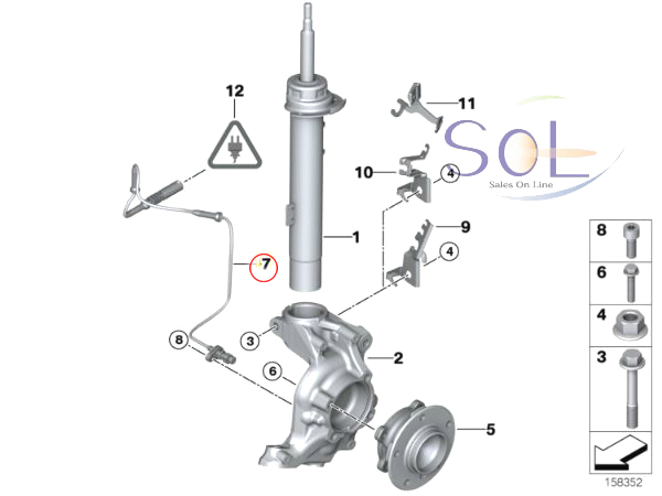 BMW E90 E91 E92 E93 フロント ABSセンサー スピードセンサー 左右セット 320i 323i 325i 328i 330i 335i 34526760424 34526785020_画像4