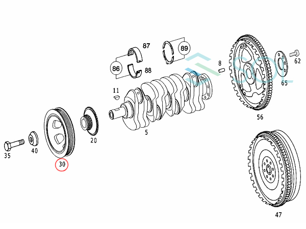 ベンツ W203 W204 W209 R171 クランクプーリー クランクシャフトプーリー C180 C200 C230 CLK200 SLK200 2710300003 出荷締切18時_画像2