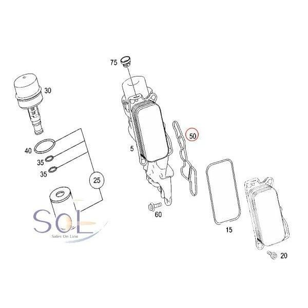 送料185円 ベンツ R230 W164 W251 X204 W639 オイルフィルターハウジングガスケット SL350 ML350 R350 GLK350 V350 2721840080_画像4