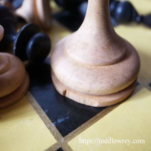 【チェスはバイオレンスなスポーツ】イギリス チェスセット ボード ゲーム 木製駒 セット◆Antique Staunton Chessmen & Folding Board◆_画像8