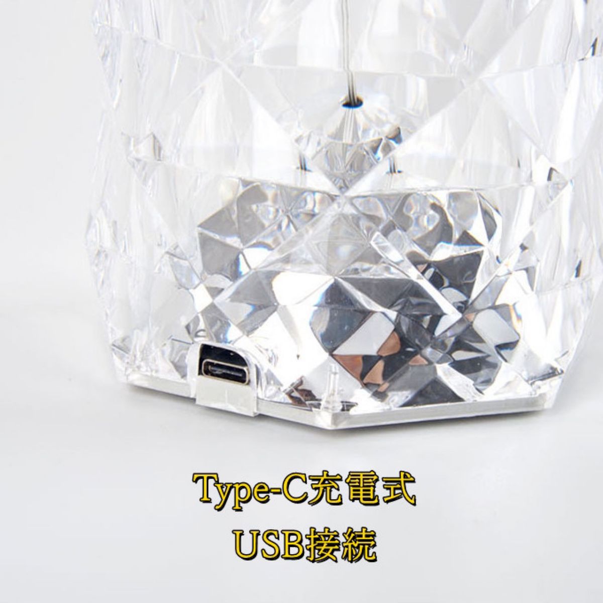 ローズクリスタルダイヤモンドテーブルランプ ledライト USB充電式 3色　授乳　ライト　ランプ　キャンプ　間接照明　デスク
