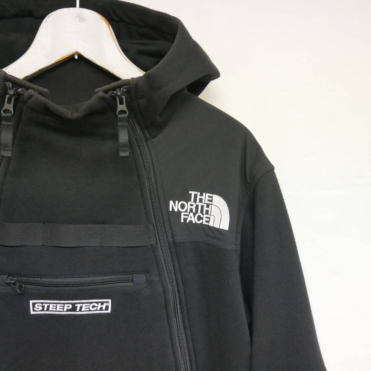 【1円】良好 国内正規 Supreme×THE NORTH FACE ノースフェイス 16SS Steep Tech Hooded Sweatshirt スティープテック パーカー Black 黒 M_画像2